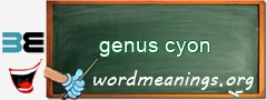 WordMeaning blackboard for genus cyon